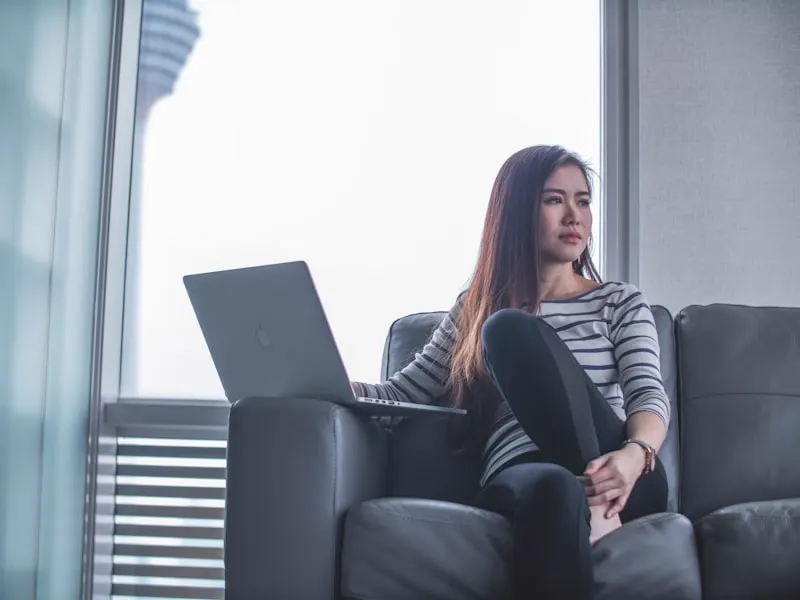 Professional working from home on a laptop